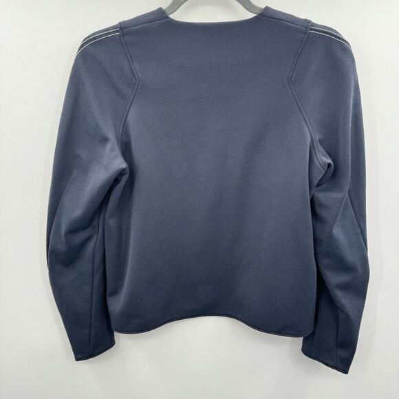 Tibi 1/4 Zip Pullover Knit Top Size 00 Navy Blue Athleisure Contemporary Luxe - Picture 3 of 10